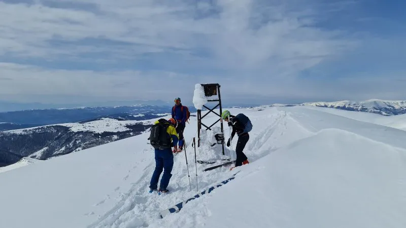 Ski touring with a mountain guide